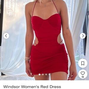 Windsor Cut Out Rhinestone Red Party Mini Dress Women’s Size XS NWT